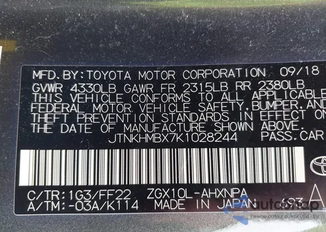 2019 Toyota C-Hr Xle from USA, damaged, VIN JTNKHMBX7K1028244
